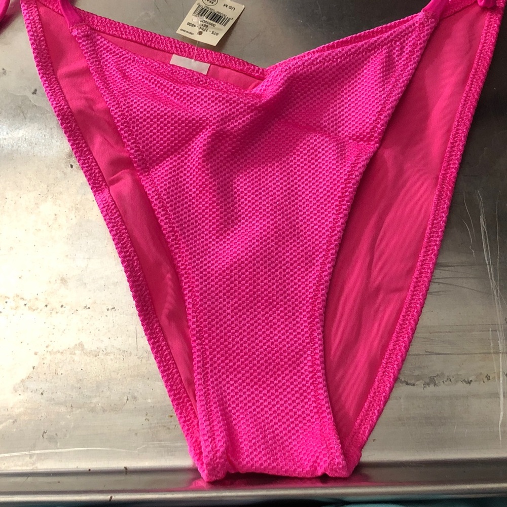 aerie Hot Pink Textured Bikini Bottom
